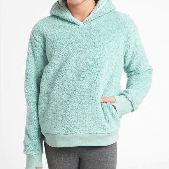 Athleta Other - Athleta Girl Youth XXL So Snug Sherpa Hoodie Pullover Bluegrass Teal